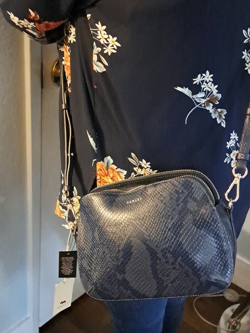 Radley London Dukes Place Faux Snake Medium Ziptop Crossbody